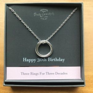 Three ring silver necklace NWB